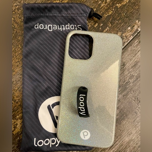 Loopy Case Sparkling Silver iPhone 12 Case - Picture 1 of 1